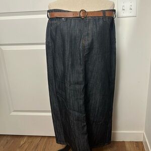 Dark Denim Midi Skirt
